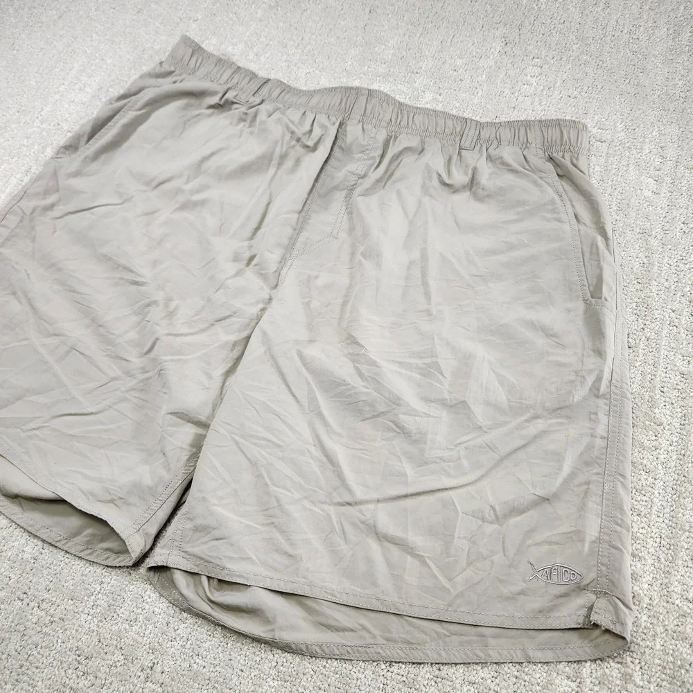 Aftco Shorts Men XL Hybrid Fishing Swim Elastic Waist‎ Chino Lined Quick Dry 10